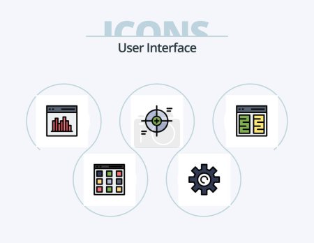 Téléchargez les illustrations : User Interface Line Filled Icon Pack 5 Icon Design. slider. communication. user. sidebar. left - en licence libre de droit