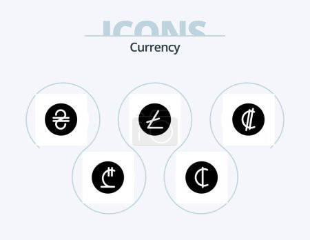 Illustration for Currency Glyph Icon Pack 5 Icon Design. . blockchain . money. lite coin . ukraine - Royalty Free Image