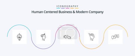 Ilustración de Human Centered Business And Modern Company Line 5 Icon Pack Including user. download. idea. update. business - Imagen libre de derechos