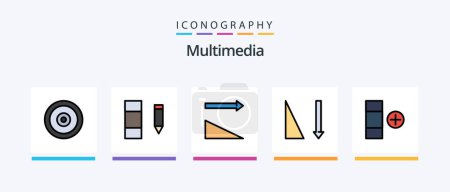 Illustration for Multimedia Line Filled 5 Icon Pack Including . upload. sorting. descending. Creative Icons Design - Royalty Free Image
