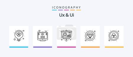 Téléchargez les illustrations : Ux And Ui Line 5 Icon Pack Including screen. lock. content. programming. code. Creative Icons Design - en licence libre de droit