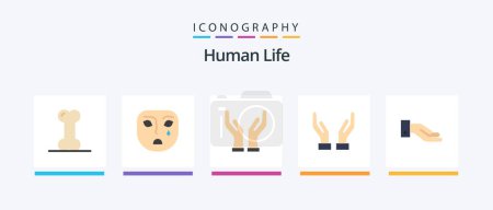 Illustration for Human Flat 5 Icon Pack Including . care. hand. Creative Icons Design - Royalty Free Image