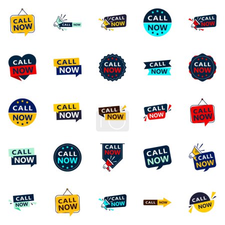 Ilustración de 25 Versatile Typographic Banners for promoting calling across media - Imagen libre de derechos