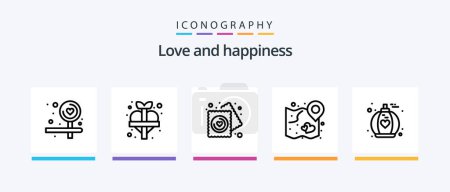 Téléchargez les illustrations : Love Line 5 Icon Pack Including love. attract. party. romantic. love. Creative Icons Design - en licence libre de droit