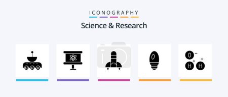 Illustration for Science Glyph 5 Icon Pack Including science. lamp. space. candle. space. Creative Icons Design - Royalty Free Image