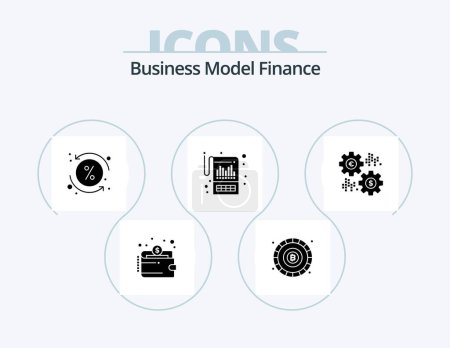 Ilustración de Finance Glyph Icon Pack 5 Icon Design. interest. reporting. costs. financial. account - Imagen libre de derechos