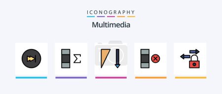 Illustration for Multimedia Line Filled 5 Icon Pack Including . pause. target. multimedia. table. Creative Icons Design - Royalty Free Image