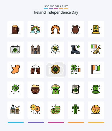 Illustration for Creative Ireland Independence Day 25 Line FIlled icon pack  Such As luck. fortune. ireland. patricks. horseshoe - Royalty Free Image