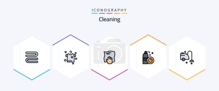 Illustration for Cleaning 25 FilledLine icon pack including cleaning. clean. housework. spray. bottle - Royalty Free Image