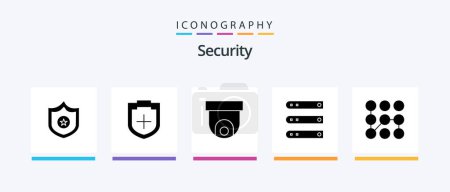 Illustration for Security Glyph 5 Icon Pack Including protection. server. cctv. network. files. Creative Icons Design - Royalty Free Image