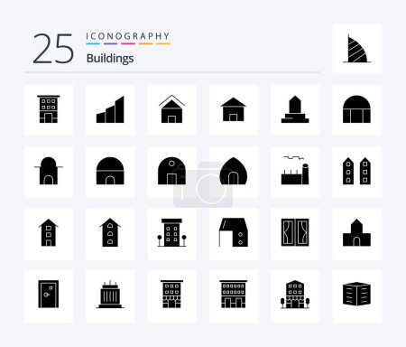 Ilustración de Buildings 25 Solid Glyph icon pack including islamic building. building. modern building. hut. home - Imagen libre de derechos