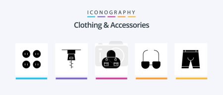 Illustration for Clothing and Accessories Glyph 5 Icon Pack Including . read. underwear. clothing. Creative Icons Design - Royalty Free Image