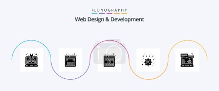 Illustration for Web Design And Development Glyph 5 Icon Pack Including browser. preference. web. favorite. online - Royalty Free Image