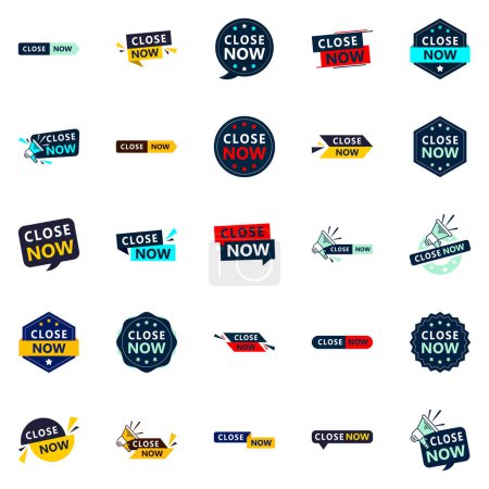 Ilustración de Time to Close Text Banners Pack of 25 - Imagen libre de derechos