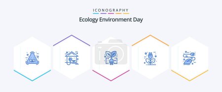 Illustration for Ecology 25 Blue icon pack including energy. eco. power. charger. plug - Royalty Free Image
