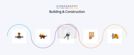 Illustration for Building And Construction Flat 5 Icon Pack Including electric. plug. garden. home. door - Royalty Free Image