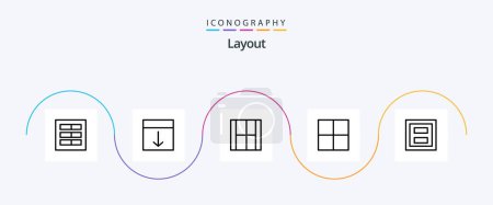Téléchargez les illustrations : Layout Line 5 Icon Pack Including display. grid. layout. layout. draw - en licence libre de droit