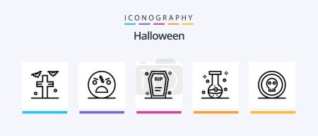 Illustration for Halloween Line 5 Icon Pack Including blood. halloween. board. candy. shop. Creative Icons Design - Royalty Free Image