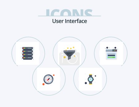 Téléchargez les illustrations : User Interface Flat Icon Pack 5 Icon Design. . web. server. page. account - en licence libre de droit