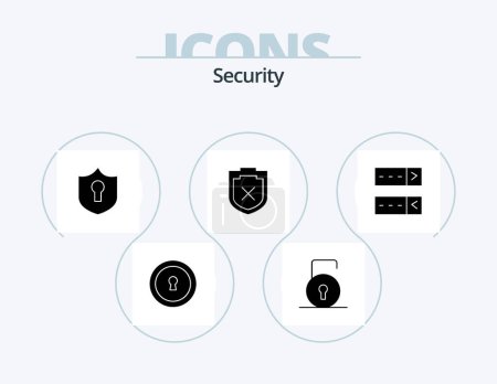Ilustración de Security Glyph Icon Pack 5 Icon Design. . protect. protection. password. warning - Imagen libre de derechos