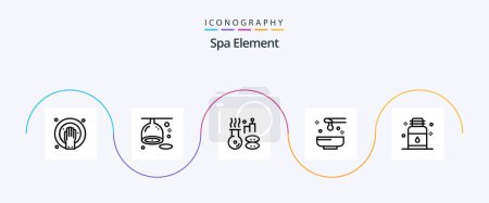 Illustration for Spa Element Line 5 Icon Pack Including hair. spa. beauty. oil. beauty - Royalty Free Image