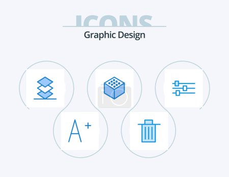 Téléchargez les illustrations : Design Blue Icon Pack 5 Icon Design. . . layers. tool. design - en licence libre de droit