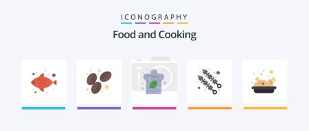 Téléchargez les illustrations : Food Flat 5 Icon Pack Including . nachos. hat. junk. kebab. Creative Icons Design - en licence libre de droit