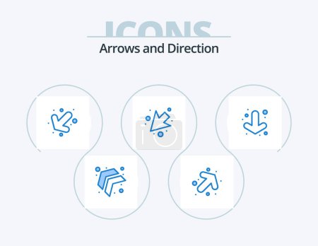 Illustration for Arrow Blue Icon Pack 5 Icon Design. . left. - Royalty Free Image