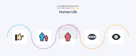Ilustración de Human Line Filled Flat 5 Icon Pack Including . person. human - Imagen libre de derechos