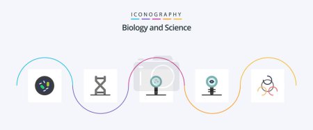 Téléchargez les illustrations : Biology Flat 5 Icon Pack Including chemistry. biology. dna structure. learning. knowledge - en licence libre de droit