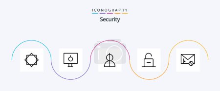 Ilustración de Security Line 5 Icon Pack Including security. padlock. safety. lock. profile - Imagen libre de derechos