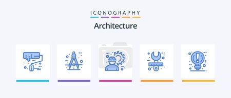 Illustration for Architecture Blue 5 Icon Pack Including stationery. creative. tool. architect. labour. Creative Icons Design - Royalty Free Image