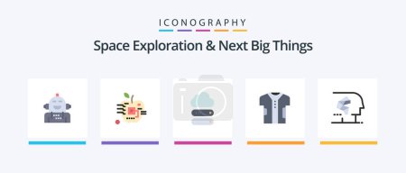 Illustration for Space Exploration And Next Big Things Flat 5 Icon Pack Including electronic. clothing. digital. cloth. data. Creative Icons Design - Royalty Free Image