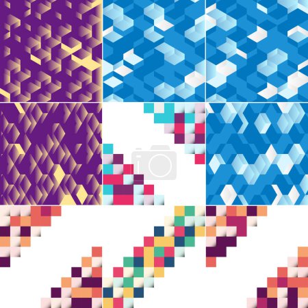 Illustration for Square blue geometrical abstract background - Royalty Free Image