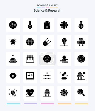 Illustration for Creative Science 25 Glyph Solid Black icon pack  Such As molecule. science. suit. experiment. science - Royalty Free Image