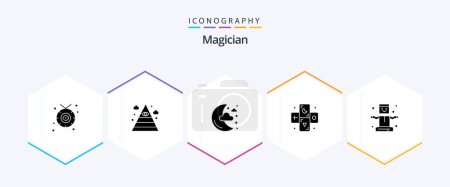 Illustration for Magician 25 Glyph icon pack including fly. zodiac. half. tarot. astrology - Royalty Free Image