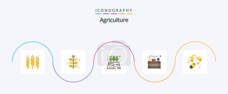 Illustration for Agriculture Flat 5 Icon Pack Including bee. farm. harvest. apples. tree - Royalty Free Image