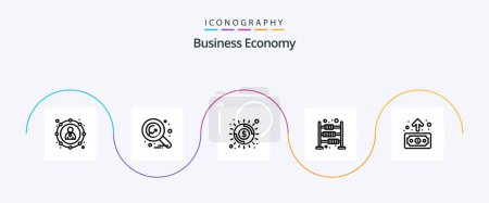 Téléchargez les illustrations : Economy Line 5 Icon Pack Including economy. finances. banking. economy. abacus - en licence libre de droit