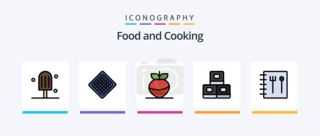 Téléchargez les illustrations : Food Line Filled 5 Icon Pack Including . bowl. . Creative Icons Design - en licence libre de droit