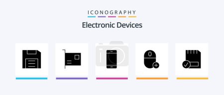 Téléchargez les illustrations : Devices Glyph 5 Icon Pack Including devices. add. gadget. iphone. gadget. Creative Icons Design - en licence libre de droit