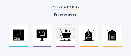 Ilustración de Ecommerce Glyph 5 Icon Pack Including counter. check. commerce. e. cart. Creative Icons Design - Imagen libre de derechos