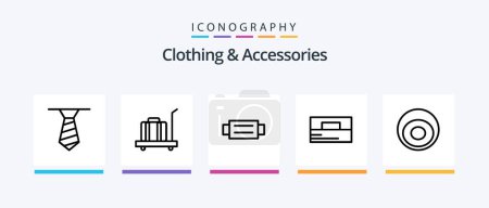 Illustration for Clothing and Accessories Line 5 Icon Pack Including dress button. wallet. accessories. man. accessories. Creative Icons Design - Royalty Free Image