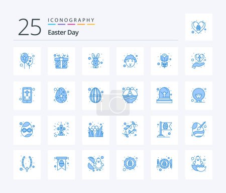 Illustration for Easter 25 Blue Color icon pack including nature. easter. easter. sheep. easter - Royalty Free Image