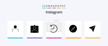 Ilustración de Instagram Glyph 5 Icon Pack Including . sets. twitter. instagram. compass. Creative Icons Design - Imagen libre de derechos