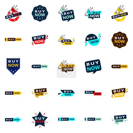 Illustration for 25 Versatile Typographic Banners for promoting buying in different contexts - Royalty Free Image