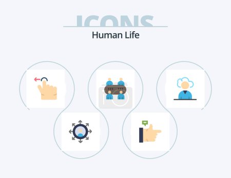 Illustration for Human Flat Icon Pack 5 Icon Design. . . swipe. person. cloud - Royalty Free Image