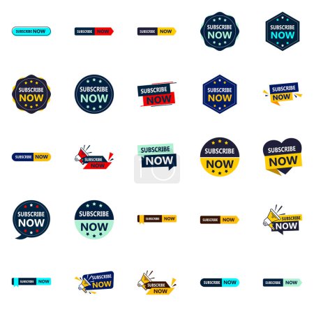 Ilustración de Boost Your Brand with Subscribe Now 25 Eye-catching Vector Banners - Imagen libre de derechos