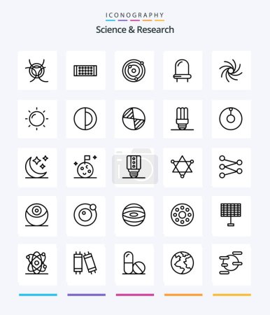 Illustration for Creative Science 25 OutLine icon pack  Such As science. helios. planets. universe. galaxy - Royalty Free Image