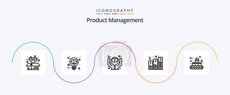 Téléchargez les illustrations : Product Management Line 5 Icon Pack Including phases. graph. great. chart. product - en licence libre de droit
