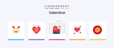 Téléchargez les illustrations : Valentine Flat 5 Icon Pack Including classic. day. love. valentines. wedding. Creative Icons Design - en licence libre de droit